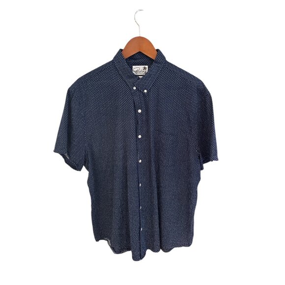 Bonobos Mens Navy Blue Polka Dot Short Sleeve Button-Up Shirt XXL Standard Fit 1 - Picture 1 of 6